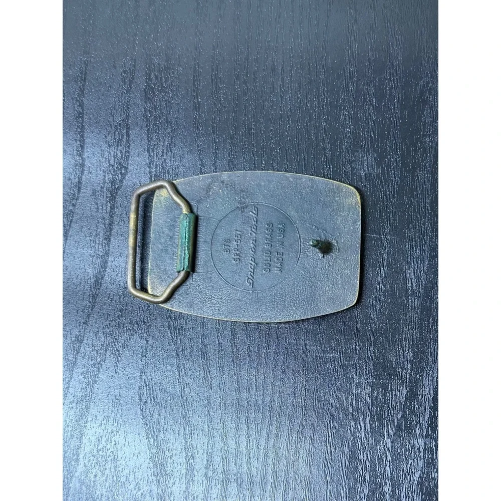 Vintage Solid Brass Snap-On Tools Belt Buckle BTS SPP-557 Made in USA